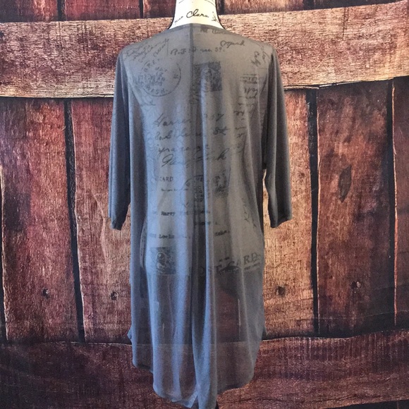 Lularoe grey cardigan floral print - Picture 3 of 4